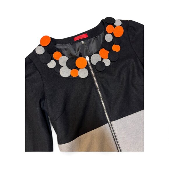 Firmania Colorful Wool Jacket Grey Black Orange - Picture 2 of 5